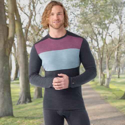 Smartwool Men's Classic Thermal Merino Base Layer Colorblock Crew