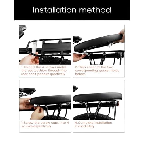 Thickened Bike Seat Pad ? Manned Rear Bike Seat Cushion, Kids Bike Seat Cushion for Comfortable Rides, Screw-Mounted Bicycle Saddle, Ebike Seats for Long Journeys