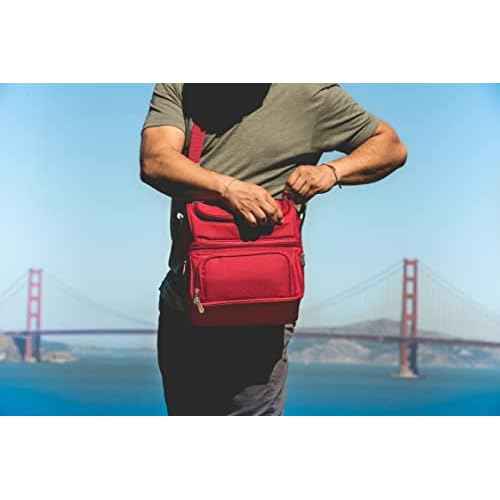 PICNIC TIME NCAA Nebraska Cornhuskers Pranzo Lunch Bag - Insulated Lunch Box with Picnic Set - Lunch Cooler Bag