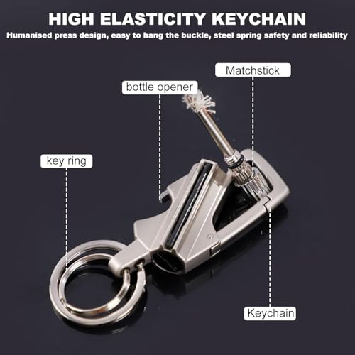 2 Pack Permanent Match Infinity Lighter with Multitool Keychain Bottle Opener, Reusable Waterproof Match Strike Anywhere, Forever Flint Fire Starter for Outdoor Survival, for Men