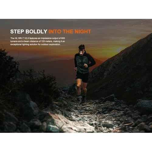 Fenix HL18R-T V2 USB Rechargeable 800 Lumen LED Jogging/Trail Running headlamp with EdisonBright USB Charging Cable Bundle