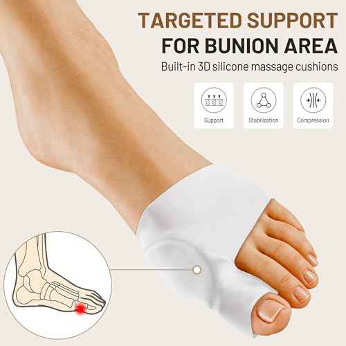 Bunion Corrector Relief Sleeve,Toe Socks for Hallux Valgus,Anti Slip Gel Cushion Pads,Big Toe Alignment Relief,Bunion pain for Men & Women. (MIDDLE:MEN 5-7/WOMEN 7.5-9, BLACK)