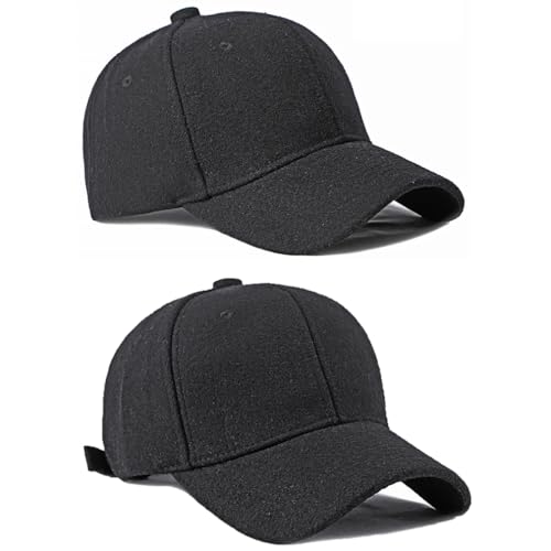 Unisex Wool Blend Baseball Cap Adjustable Structured Tweed Hat