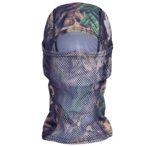 Camo Balaclava Mesh Face Mask - Lightweight Turkey Hunting Face Cover for Men & Women - Hunting, Fishing, Skiing