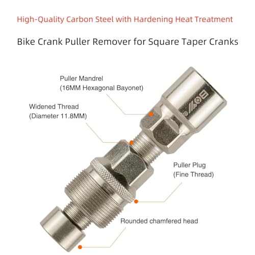 Bike Crank Puller Tool Set, Bicycle Square Crank Remover Kit with Allen Wrench Square Taper, Spline, Compatible with ISIS Drive & Octalink Cranks Arm