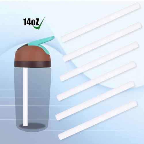 6pcs Drinking Straws for Owala Kids Flip Insulated Water Bottle, Reusable Straw Replacement with Cleaning Brush Tumbler Parts Accessories Compatible with Owala Kids Flip 14oz Cups