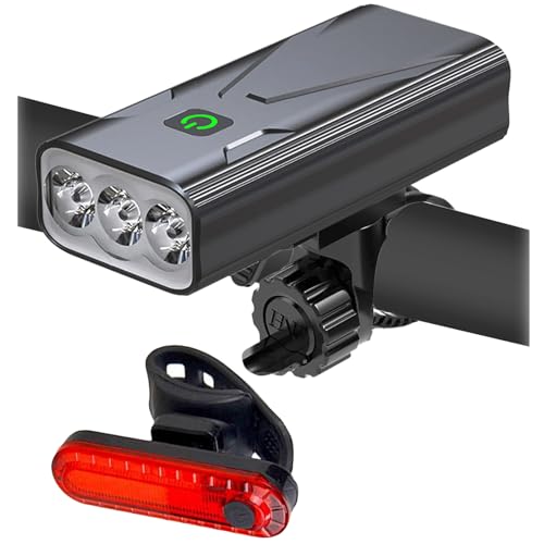 Bike Lights for Night Riding USB Bike Light Set, Bicycle Front Headlight and Back Taillight, 3/5 Light Modes,for Road Cycling