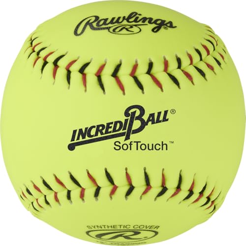Rawlings | Incredi-Ball Yellow Softstitch Softballs | 11" & 12" Options | Cloth & Synthetic Leather Cover Options | 12 Count