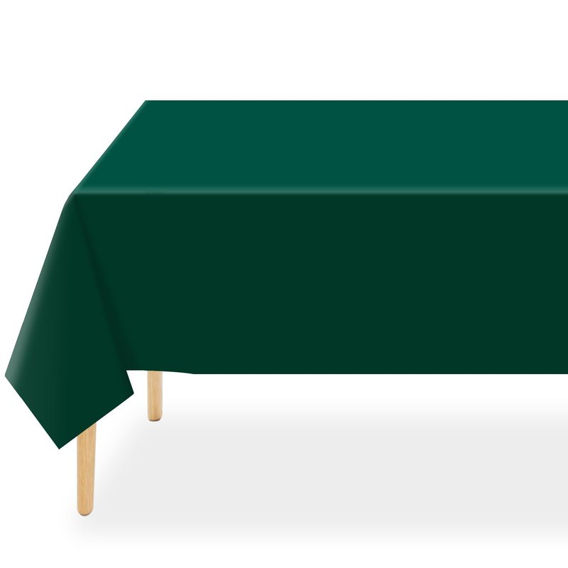 QIKSION Dark Green Plastic Table Cloth Disposable 6 Pack, 54 x 108 Inch Tablecloths for Party, Christmas Decorations, Rectangle Table Cover