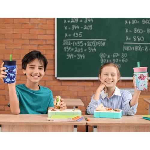 Cute Sleeve for Owala Kids 12oz and Zak Cup 15oz, Neoprene Cover Compatible with Owala Kids Tumbler, Zak Cup, Water Bottle Scratch Resistant Sleeve for Boys Girls to School (Bow&Cherry)
