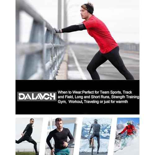 Dalavch 5 Pack Thermal Compression Shirts for Men Long Sleeve Running Gear Undershirt Base Layer for Winter Cold Weather