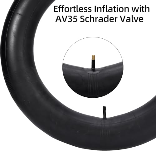 20x4.0 Fat Bike Tubes(2-Pack) with AV35 Schrader Valve - Ideal for Fat Tire Electric Bikes and Mountain Bicycles(Includes 2 Tire Levers)