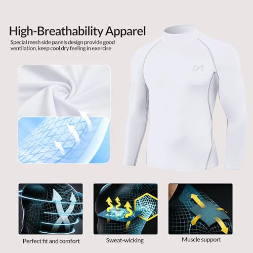 Mens Men's Compression Shirt Long Sleeve Athletic Workout Shirt