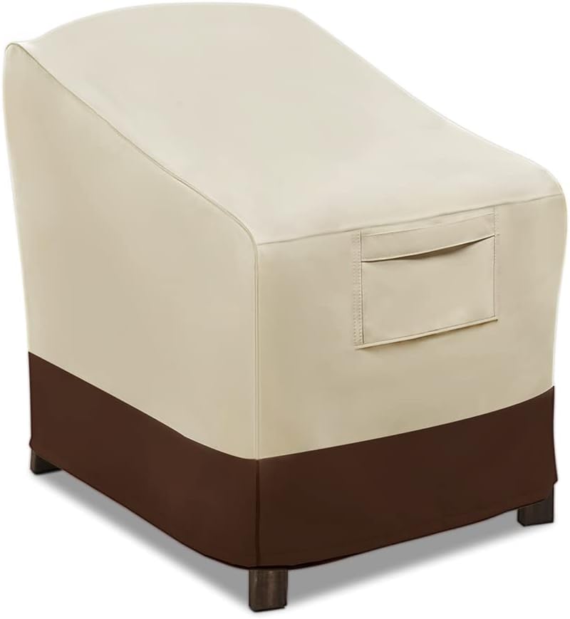 Vailge Patio Chair Covers - Heavy Duty Waterproof Lounge Deep Seat Cover | Medium Beige & Brown