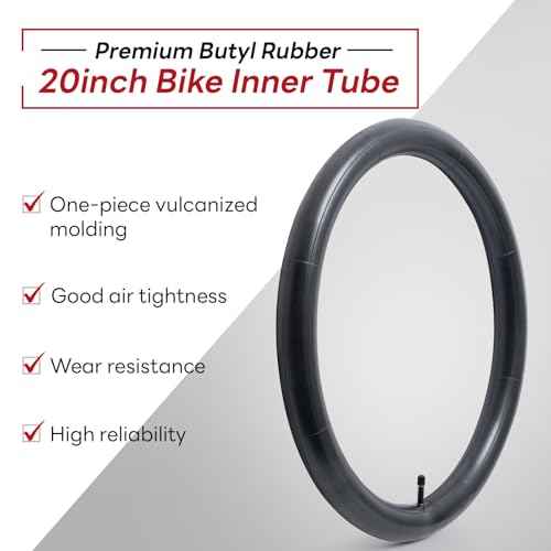 20x1.75/1.95/2.0/2.10/2.125 Inch Bike Tube, 20" Replacement Bicycle Tube (Single), Reliable 20 x 1.75-2.125 Bike Inner Tube AV32mm Schrader Valve for City/Road/Cruiser/Mountain Cycling Scenarios