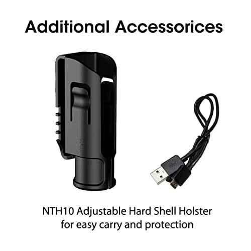 Nitecore MT21C LED Flashlight, 1000 Lumen Right Angle 90 Degree Tiltable Head L-Shape USB Rechargeable with Hard Duty Holster