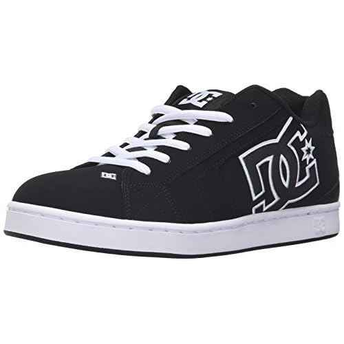 DC Men's Net Skate Casual Shoe Skateboarding, Black/Black/White, 10.5