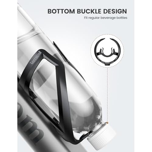 Lamicall 2 Pack Bike Water Bottle Holder - 1.2 Oz Ultralight & Sturdy Bike Cup Holder, Bicycle Drink Cage, Cycling Bike Water Bottle Cage with Screw Tool, for 2.75-3.94" Diameter Bottles