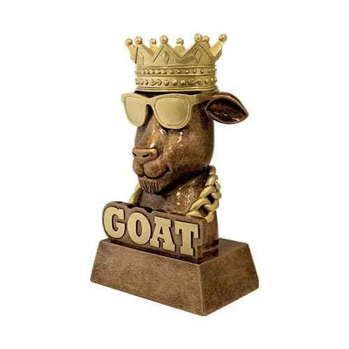 Crown Awards G.O.A.T. Sculpture Trophy, 7" Customizable Award - Add Your Own Engraving