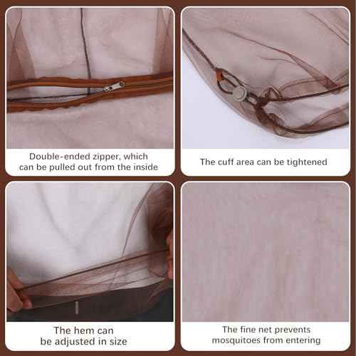 2 Pack Mosquito Jacket Insect Protection Mosquito Repellent Clothing Unisex Adjustable Size Breathable Suit Invisible Net Light Keep Safe Cool for Camping Outdoor Activities