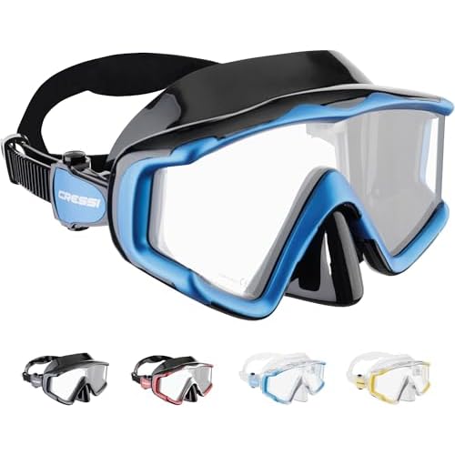 Cressi Perfect View Scuba Diving, Snorkeling Mask in Pure Comfortable Silicone - Available with Different Panoramic Lenses - Liberty Triside: Designed in Italy