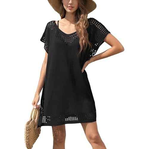 Chalier Hollow Out Swimsuit Coverup for Women, Womens Bathing Suit Beach Cover Up Swimwear Dress