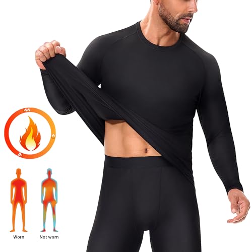 Thermal Underwear for Men Long Johns Fleece Lined Base Layer Quick Dry for Cold Weather