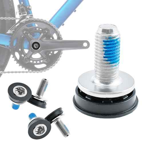Bike Hex Crank Arm Fixing Bolts with Caps, 8mm Metal Bicycle Crank Allen Key Bolt Screws for Bicycle Square Cranksets and Bottom Brackets (4 Pcs)