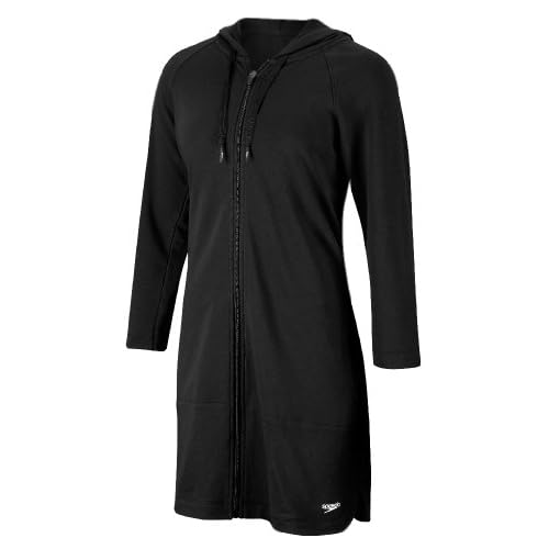 Speedo Women's Hooded Aquatic Fitness Robe and Cover-Up, with Full Front Zip