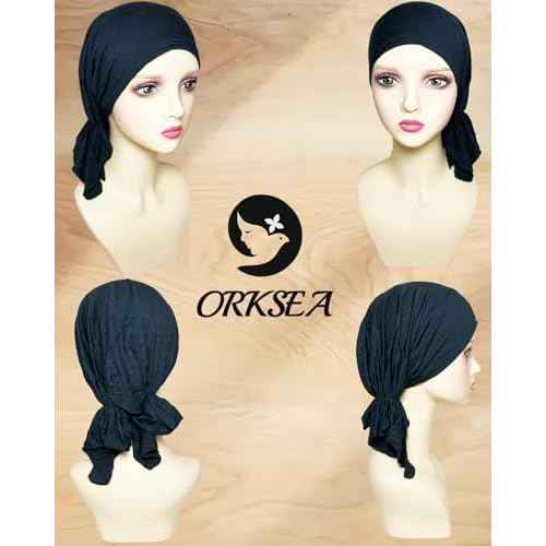 Chemo Headwear for Women Pre-Tied Head Scarf Slip On Headwraps Soft Turbans Cancer Hats Beanie Coverings Scarves