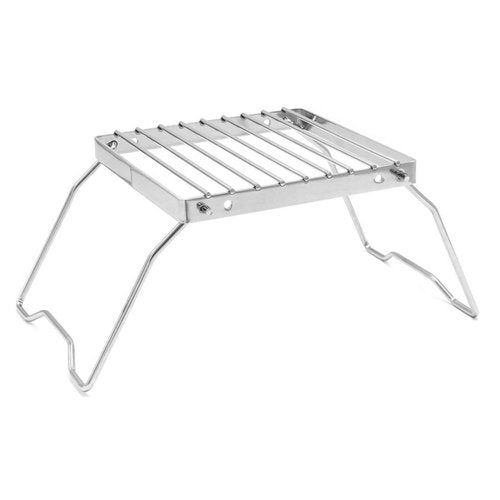 Camp Grill with Foldable Legs, 304 Stainless Steel Portable Folding Camping Campfire Grill over Fire Stove bracket outdoor