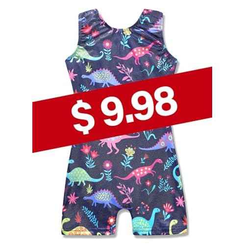 HOZIY Gymnastics Leotards for Girls Unicorn Aurora Rainbow Mermaid Dinosaur Cupcake Sparkle Biketard Toddlers Kids Children