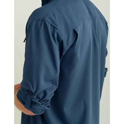 HUK Mens Tide Point Solid Long Sleeve Shirt, Button Down for Men, Fog Green, 3X-Large