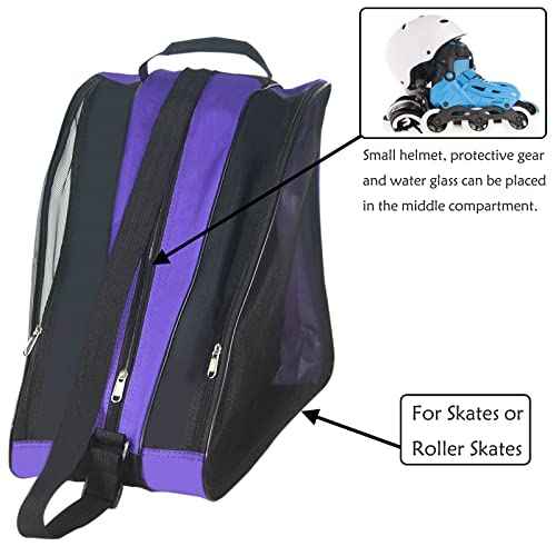 Gooyule Ice Skate Bag - Large Capacity Skating Bag Fits Quad, Inline and Most Roller Skates