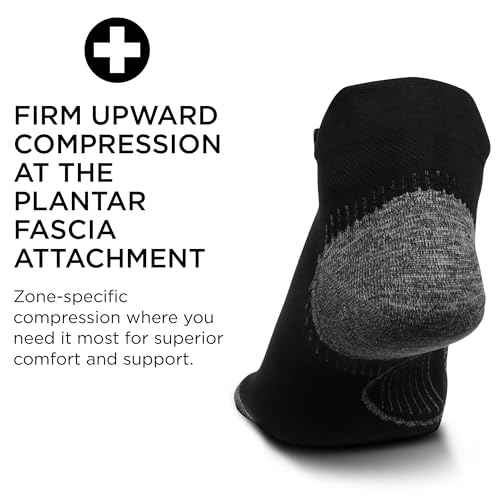 Feetures Plantar Fasciitis Relief Ultra Light Cushion Ankle Sock - Tab Socks with Heel Tab