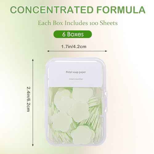 600PCS Portable Mini Soap Sheets ? Scented Disposable Hand Washing Paper, Travel-Friendly & Water-Soluble Soap for Camping, Hiking & Outdoor Use