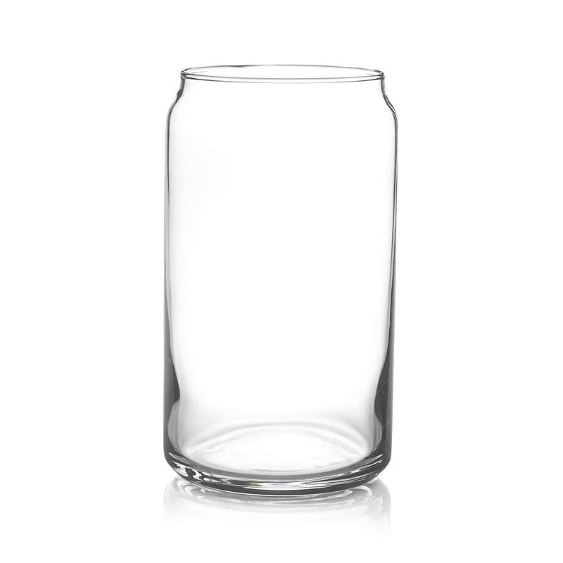 BEWAVE Drinking Glass, 16oz Can Shaped Glasses Cups, Iced Coffee Glasses, Beer Tumbler, for Whiskey, Soda, Tea, Juice, Gift, with Lid, Straw and Sleeve, 1 Pc