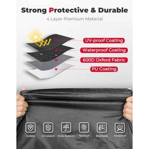 KEMIMOTO 600D Waterproof Golf Cart Cover, Universal Heavy Duty Large Golf Cart Rain Cover with Storage Bag Compatible with EZGO Club Car 2/2+2/4 Passenger, Black