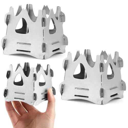 Blulu 2 Pcs Foldable Stove Portable Camping Stove for Outdoor Cooking, Lightweight Easy to Assemble Stove for Camping Backpacking Hunting Hiking Picnic, 2.9 x 2.4 x 3.1 Inches