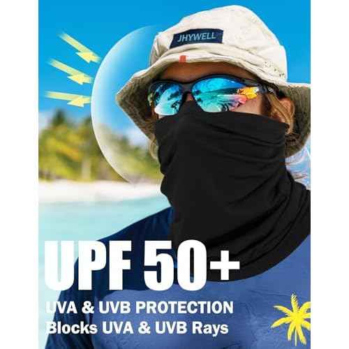 JHYWELL Cooling Neck Gaiter Face Mask, UV Protection Masks Gator, Windproof Bandana for Skiing, Fishing, Hiking, Cycling