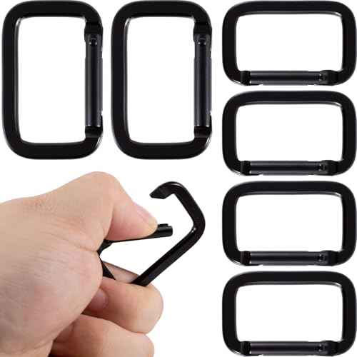 6 Pcs Key Chain Rings, Carabiner for Keys, Mini Carabiner Clip, Carabiner Keychain for Camping, Hiking Fishing Dog Tag, Purse (1.93''¡¿1.22'')