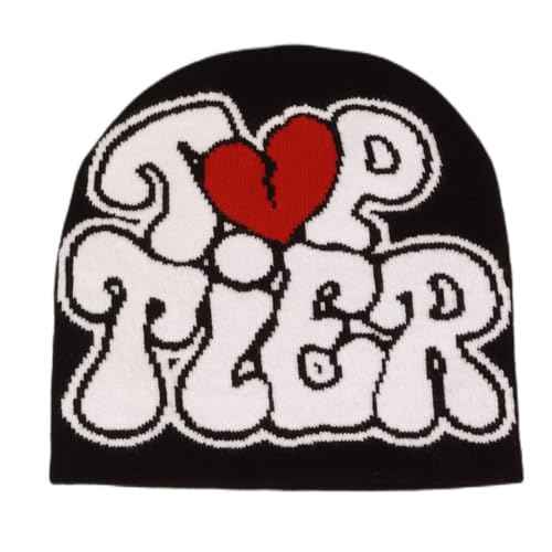 CORIRESHA Men Women Letter Graphic Y2k Beanie Knitted Hats Warm Winter Outdoor Caps