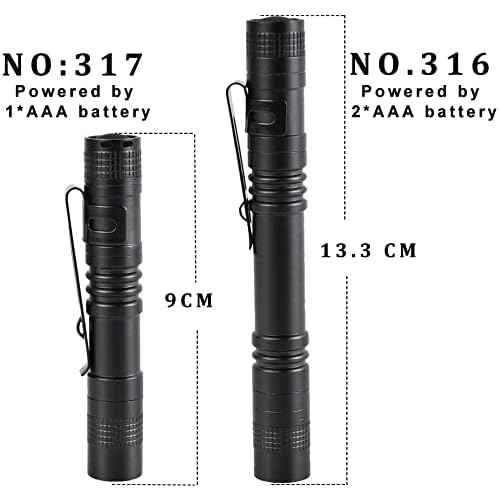 MODOAO Ultra Slim Portable 900LM Mini LED Flashlight Belt Clip Pen Light Tactical Torch 9 cm (1 Pack)