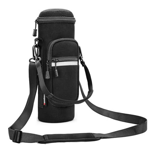 Crossbody Carrier Bag for Owala Water Bottle, Insulated Cup Holder Sleeve for Ninja Portable Blender with Adjustable Shoulder Handheld Strap & 2 Pockets, Travel Gym Camping Accessories for Men Women