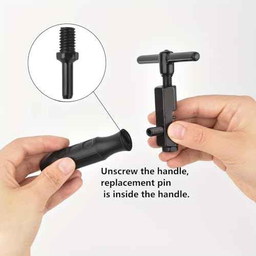 Bike Chain Breaker Tool, Universal Bicycle Chain Tool for 1/3/5/6/7/8/9/10/11/12/13 Speed Chains Link Durable Bike Chain Cutter Tool with Spare Replaceable Pin