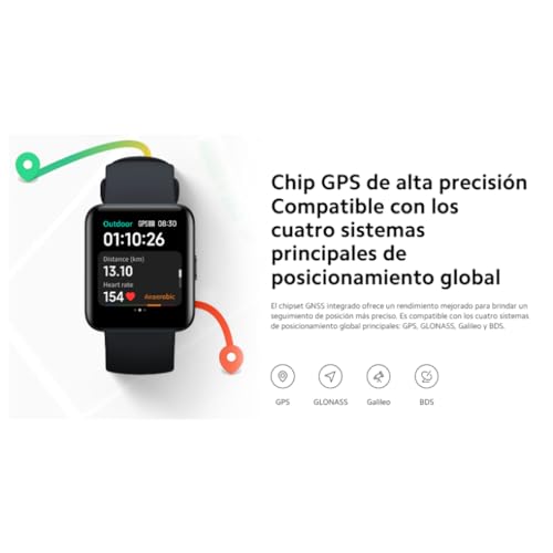 Xiaomi Redmi Watch 2 Lite, 100+ Fitness Modes, 1.55" Colorful Touch Display, 5 ATM Water Resistance, SPO©ü Measurement, 24-Hour Heart Rate Tracking, Multi-System Standalone GPS, Black