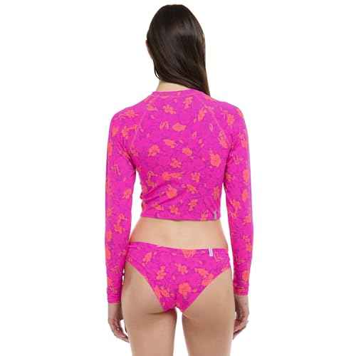 Body Glove Women's Standard Let It Be Long Sleeve Crop Top Rashguard with UPF 50