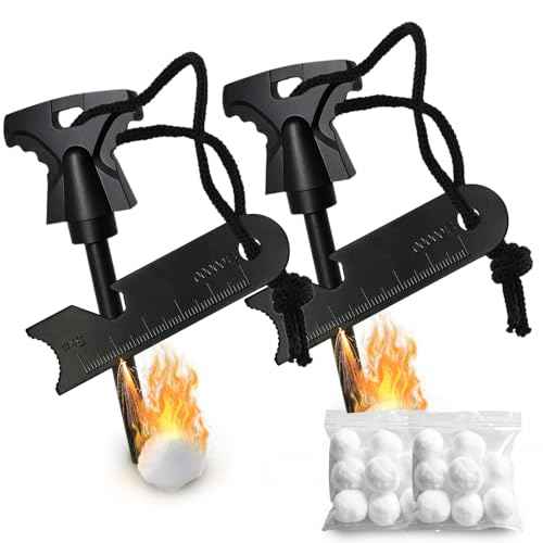 Magnesium Fire Starter with Striker, High Temp Magnesium Rod, Fire Starters for Survival Fire Steel Fero Rod, for Camping, Hiking and Emergency