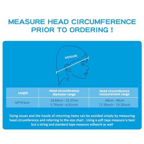 6 Pcs Swimming Headbands for Kids, Adjustable Swimming Ear Protection Bands Cute Cartoon Waterproof Swim Headbands for Swimmers Age 1-5, Head Circumference 17.30-19.20 Inch
