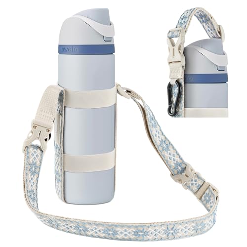 EasyAcc Water Bottle Holder Strap Sling, for Owala FreeSip 24 32 40 oz, Hydro Flask, Yeti, Stanley Flip, Universal Water Bottles, with Carabiner, for Walking Hiking Curise Travel (Bottle Excluded)